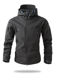 Shilanya | Herren Kapuzen-Windjacke mit Reißverschluss - lässige taktische Jacke – Hellgrau