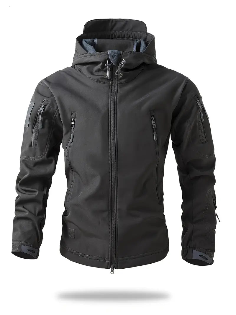 Shilanya | Herren Kapuzen-Windjacke mit Reißverschluss - lässige taktische Jacke