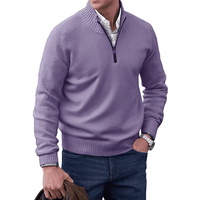Tim | Hochkragen-Pullover mit Reißverschluss – Lila