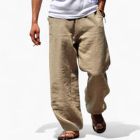 Jonas | Leichte locker sitzende Sommerhose aus Leinen – Braun