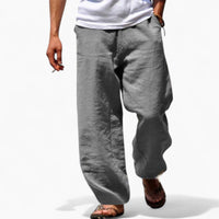 Jonas | Leichte locker sitzende Sommerhose aus Leinen – Grau