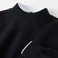 Kelvis - Strukturierter Jacquard-Rollkragenpullover – Schwarz