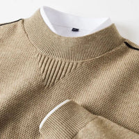 Kelvis - Strukturierter Jacquard-Rollkragenpullover – Camel