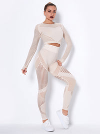 Liora | Atmungsaktives 2-teiliges Sportset für Damen Sommer – Beige