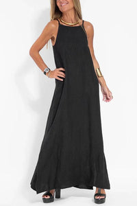 Anouk | Luftiges Leinenkleid für den Sommer – Schwarz
