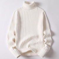 Rollkragenpullover aus Merinowolle für Herren – Weiß