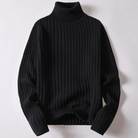 Rollkragenpullover aus Merinowolle für Herren – Schwarz