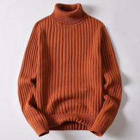 Rollkragenpullover aus Merinowolle für Herren – Braun