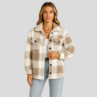 Lorren | Gemusterte Jacke mit Knopfleiste für Herbst & Winter – Khaki