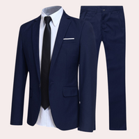 Herren Lässig Zweiteiliges Anzug Set | Hochzeitsgast Anzug – Marine