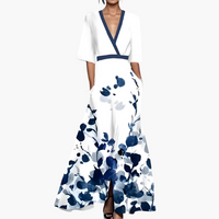 Adriana | Elegantes Blumen Kleid – Weiß
