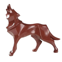 LupoForm – Geometrische Ulvenstatue mit scharfkantigem Design für moderne Räume – Rot