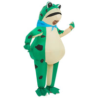 Aufblasbares Frosch-Kostüm Unisex | Ganzkörper & Reißverschluss – Grün
