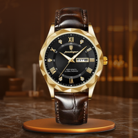 Windsor | Lederarmband-Quarzuhr – Gold Schwarz