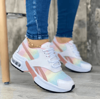 Damen Freizeit Sneaker Bequem Modern – Regenbogen