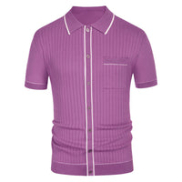 Klassisches Casual Herren Strickhemd – Altrosa