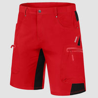 Sommer Cargo Shorts für Herren - Leichte Kurze Wanderhose – Rot