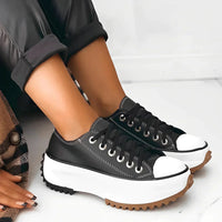 Amelie | Stylische Plateau Turnschuhe für Frauen – Schwarz