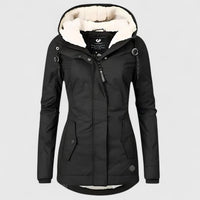 Seravia™ - Wasserdichte Winterjacke mit Kapuze – Schwarz
