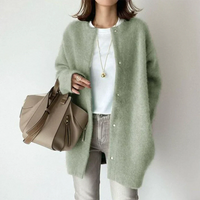 Miline - Lässige Strickjacke mit langen Ärmeln – Grün