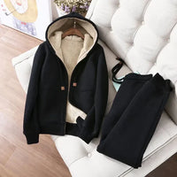 Withease | Bequeme Fleece Lounge Set – Schwarz