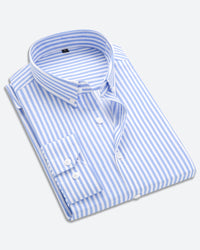 Gestreiftes Herren Business Hemd – Hellblau