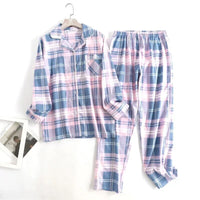 Bequemes Damen Pyjama-Set mit lebendigen Mustern | Zweiteiler – Rosa Blau