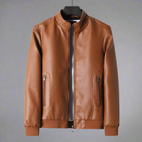 Herren Lederjacke Klassisch - Zeitloses Bomber Design – Braun