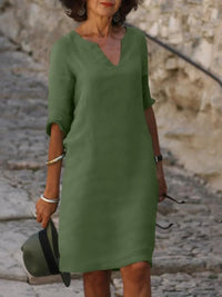 FELINE - GERADE GESCHNITTENES KLEID – Dunkelgrün