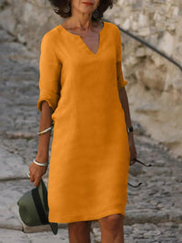 FELINE - GERADE GESCHNITTENES KLEID – Orange