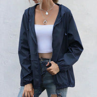 Heidi-Mode | Winddichtes Sommerjacke mit Kapuze für Frauen – Blau