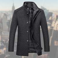 Hochwertiger Herren Wintermantel mit Weste - Warm und Stilvoll – Grau