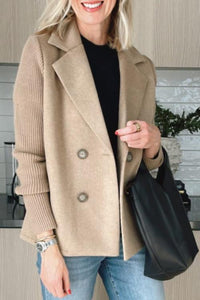 Damen Strickblazer Elegant - Leichte Business Jacke – Khaki