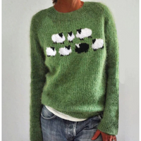 Warmer Damen Winterpullover aus Strick – Grün