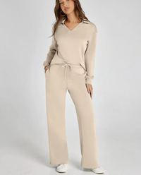 Madeleine | Elegante Zweiteilige Set – Khaki
