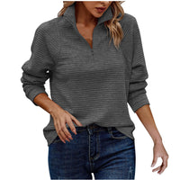 Amie - Stylischer V-Ausschnitt Pullover – Dunkelgrau