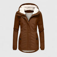 Seravia™ - Wasserdichte Winterjacke mit Kapuze – Braun