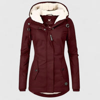 Seravia™ - Wasserdichte Winterjacke mit Kapuze – Rot