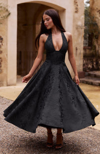 Esmeralda | Elegantes Midikleid – Schwarz