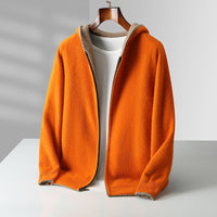 Ayalon - Wendbarer Kaschmir Kapuzenpullover – Orange