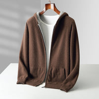 Ayalon - Wendbarer Kaschmir Kapuzenpullover – Braun-Grau
