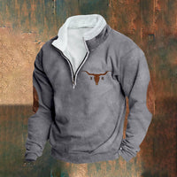 Aldo – Langarm Pullover Mit Reißverschluss – Grau