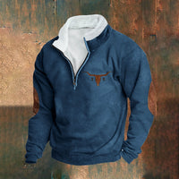 Aldo – Langarm Pullover Mit Reißverschluss – Blau