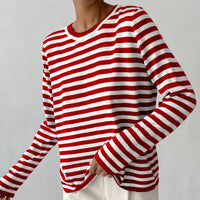 Lola | Gestreiftes Langarmshirt – Rot