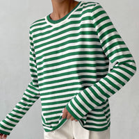 Lola | Gestreiftes Langarmshirt – Grün