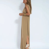 Chloe | Schlankes Kleid mit Weste – Kaffee