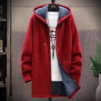 Koras | Warmer Kapuzenpullover mit Reißverschluss – Rot