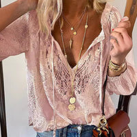 Manuela | Zeitlose Bluse mit Spitzendetail – Rosa