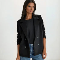 LIESEL - STRICKBLAZER-MANTEL – Schwarz