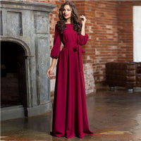 Maria | Elegantes langärmeliges Zeremoniekleid – Bordeaux